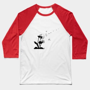 Dandelion Silhouette Baseball T-Shirt